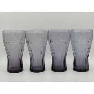 Set of‎ 4 Vintage Amethyst Purple Libbey Coca-Cola Glasses